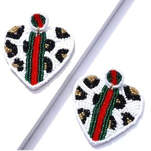 "Kori" Beaded Leopard Earrings